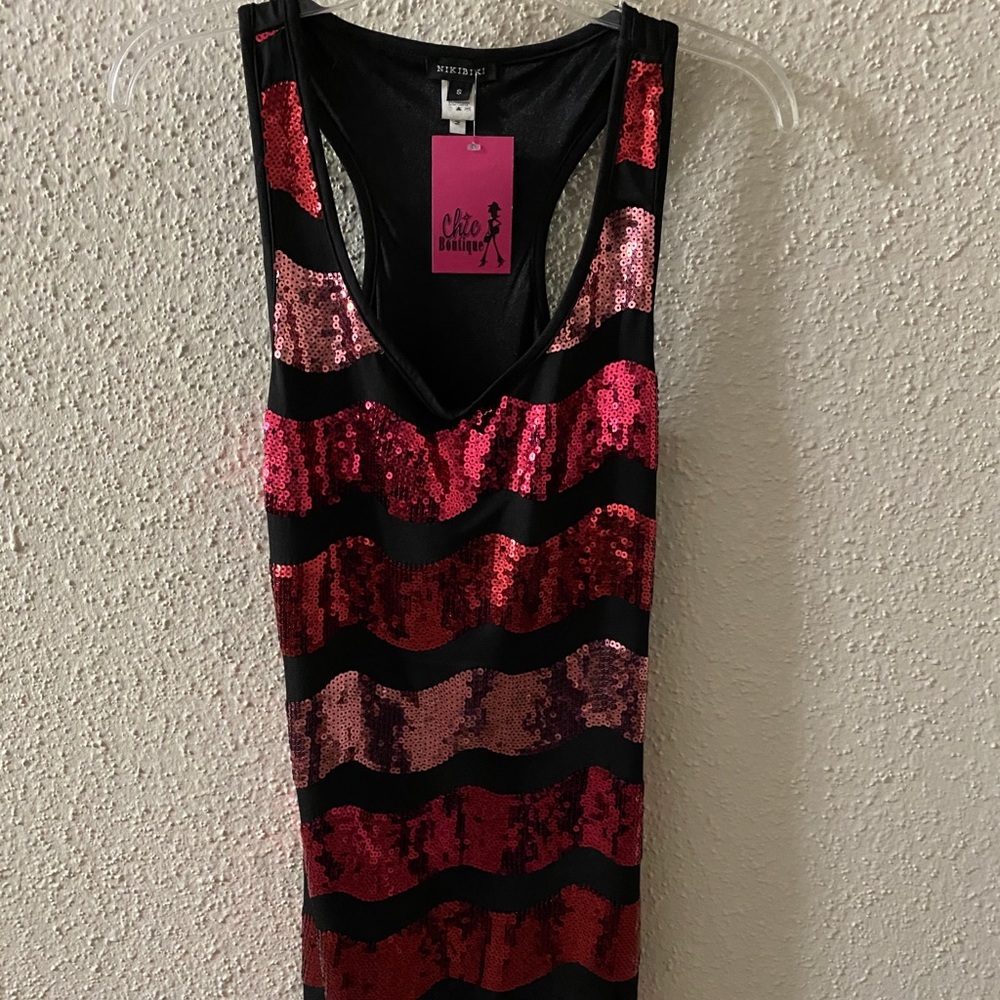 Red sequin dress